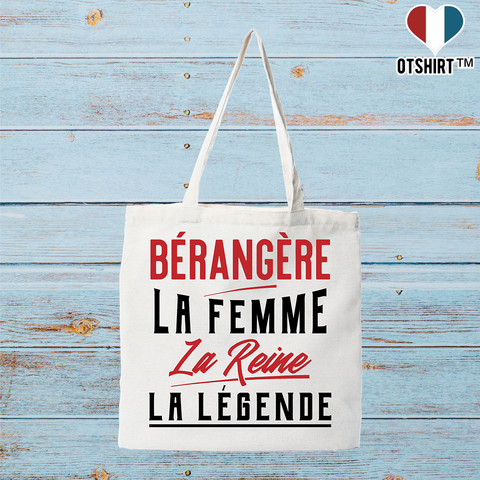 Tote bag coton recyclé bérangère la femme la reine la légende