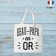 Tote bag coton recyclé beau-papa en or
