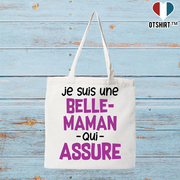 Tote bag coton recyclé belle maman qui assure