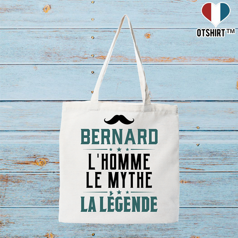 Tote bag coton recyclé bernard l'homme le mythe la légende