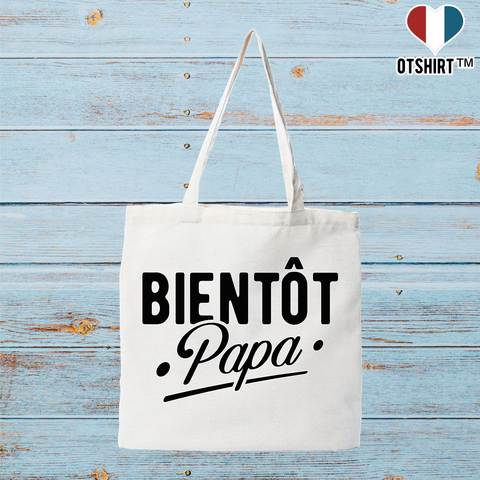 Tote bag coton recyclé bientôt papa