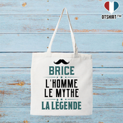 Tote bag coton recyclé brice l'homme le mythe la légende