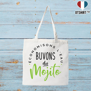 Tote bag coton recyclé buvons du mojito