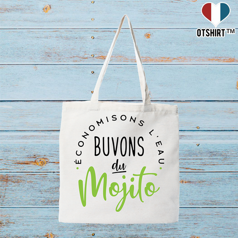 Tote bag coton recyclé buvons du mojito