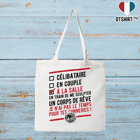 Tote bag coton recyclé célibataire à la salle