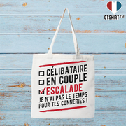 Tote bag coton recyclé célibataire en couple escalade