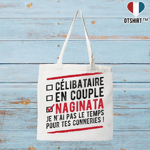 Tote bag coton recyclé célibataire en couple naginata
