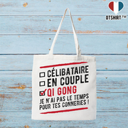 Tote bag coton recyclé célibataire en couple qi gong