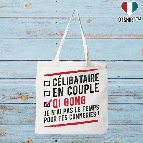 Tote bag coton recyclé célibataire en couple qi gong