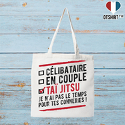 Tote bag coton recyclé célibataire en couple taï jitsu
