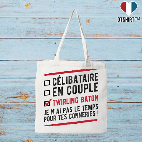 Tote bag coton recyclé célibataire en couple twirling baton