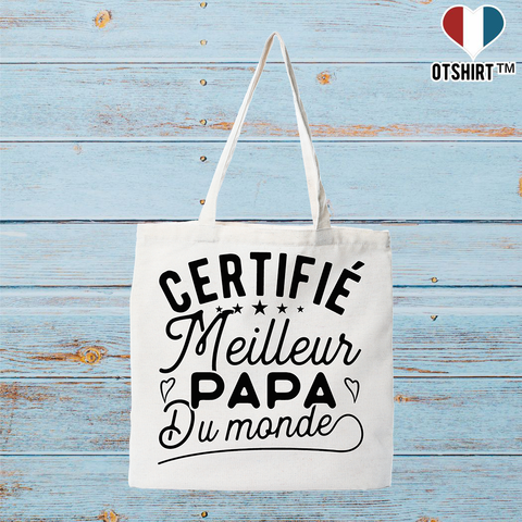 Tote bag coton recyclé certifié meilleur papa
