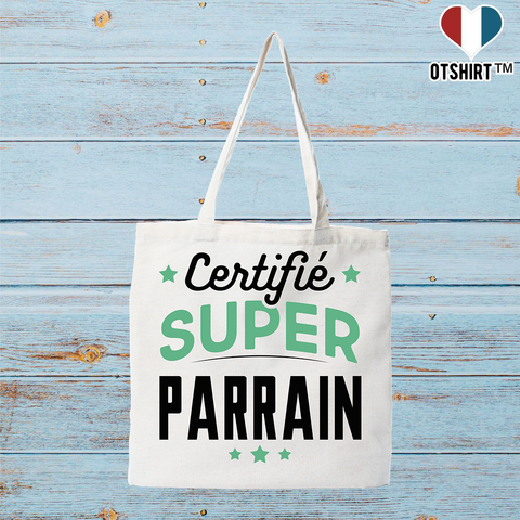 Tote bag coton recyclé certifié super parrain