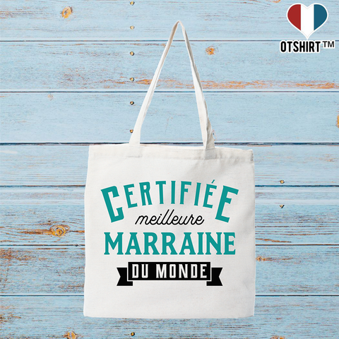 Tote bag coton recyclé certifiée meilleure marraine