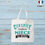 Tote bag coton recyclé certifiée meilleure nièce