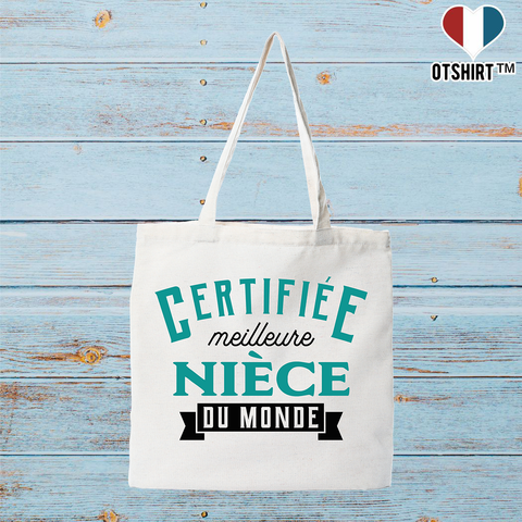Tote bag coton recyclé certifiée meilleure nièce