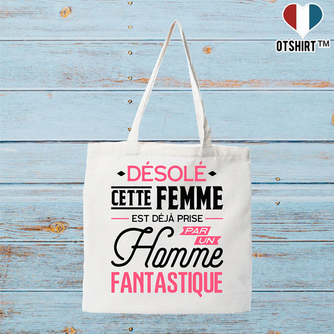 Tote bag coton recyclé cette fille est déjà prise