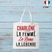 Tote bag coton recyclé charlène la femme la reine la légende