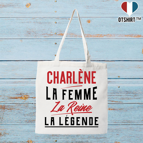 Tote bag coton recyclé charlène la femme la reine la légende