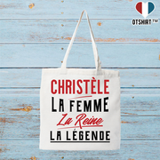 Tote bag coton recyclé christèle la femme la reine la légende