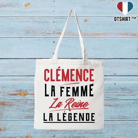 Tote bag coton recyclé clémence la femme la reine la légende