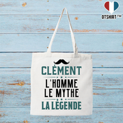 Tote bag coton recyclé clément l'homme le mythe la légende