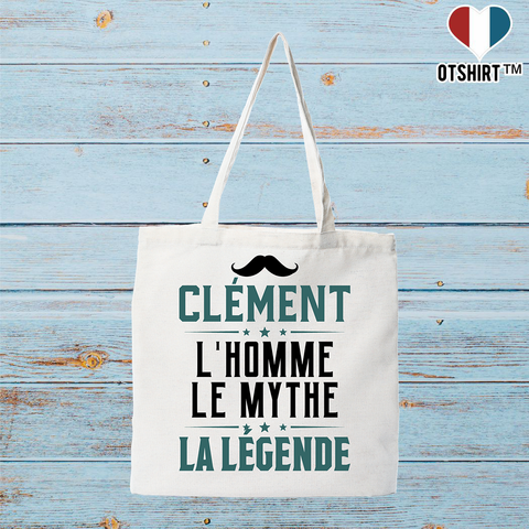 Tote bag coton recyclé clément l'homme le mythe la légende