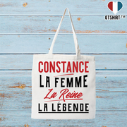 Tote bag coton recyclé constance la femme la reine la légende