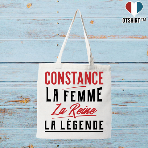 Tote bag coton recyclé constance la femme la reine la légende