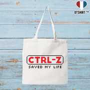 Tote bag coton recyclé ctrl-z saved my life