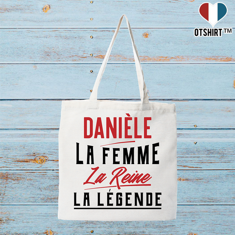 Tote bag coton recyclé danièle la femme la reine la légende