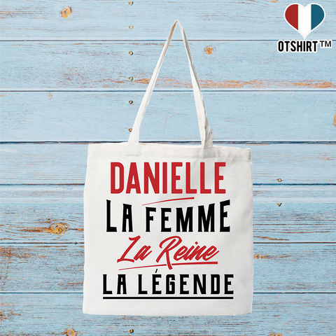 Tote bag coton recyclé danielle la femme la reine la légende
