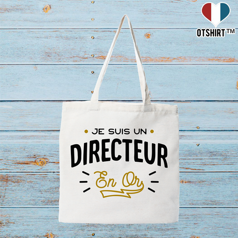 Tote bag coton recyclé directeur en or