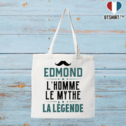 Tote bag coton recyclé edmond l'homme le mythe la légende