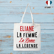 Tote bag coton recyclé eliane la femme la reine la légende