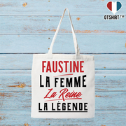 Tote bag coton recyclé faustine la femme la reine la légende
