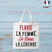 Tote bag coton recyclé flavie la femme la reine la légende