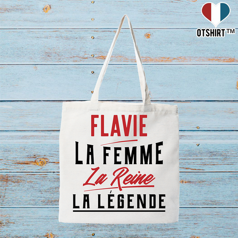 Tote bag coton recyclé flavie la femme la reine la légende