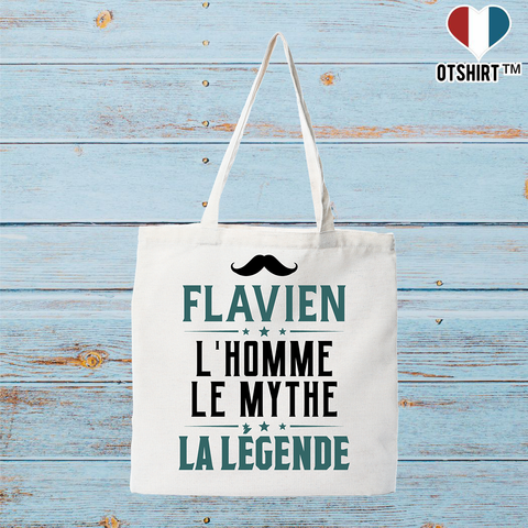 Tote bag coton recyclé flavien l'homme le mythe la légende