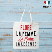 Tote bag coton recyclé flore la femme la reine la légende