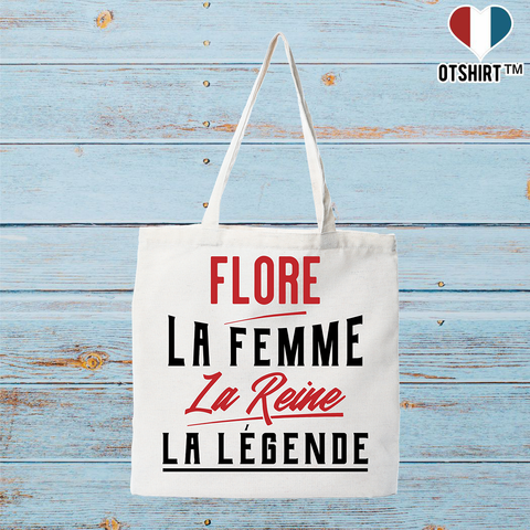 Tote bag coton recyclé flore la femme la reine la légende