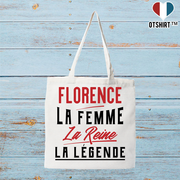 Tote bag coton recyclé florence la femme la reine la légende