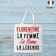 Tote bag coton recyclé florentine la femme la reine la légende