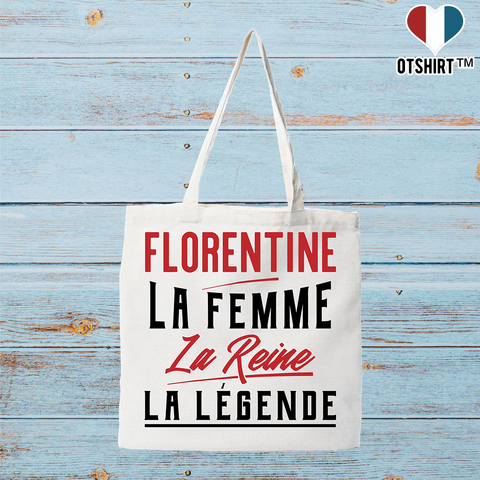 Tote bag coton recyclé florentine la femme la reine la légende