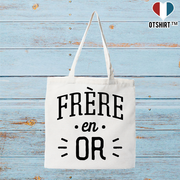 Tote bag coton recyclé frère en or