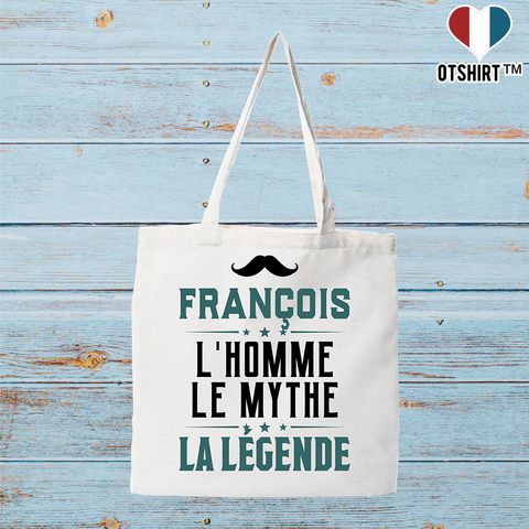 Tote bag coton recyclé françois l'homme le mythe la légende