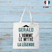 Tote bag coton recyclé gérald l'homme le mythe la légende
