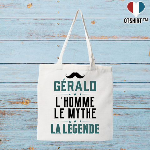 Tote bag coton recyclé gérald l'homme le mythe la légende