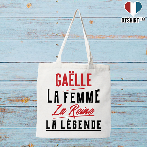 Tote bag coton recyclé gaëlle la femme la reine la légende