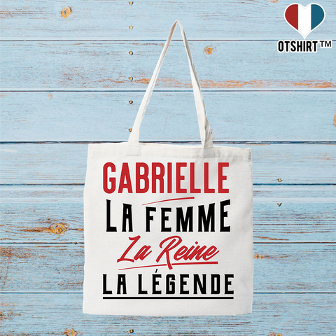 Tote bag coton recyclé gabrielle la femme la reine la légende